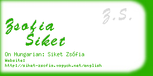 zsofia siket business card